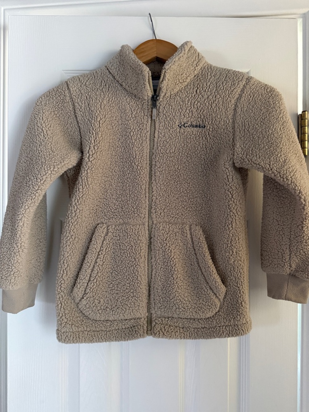 Columbia Kids Beige Sherpa Fleece Zip-Up Hoodie